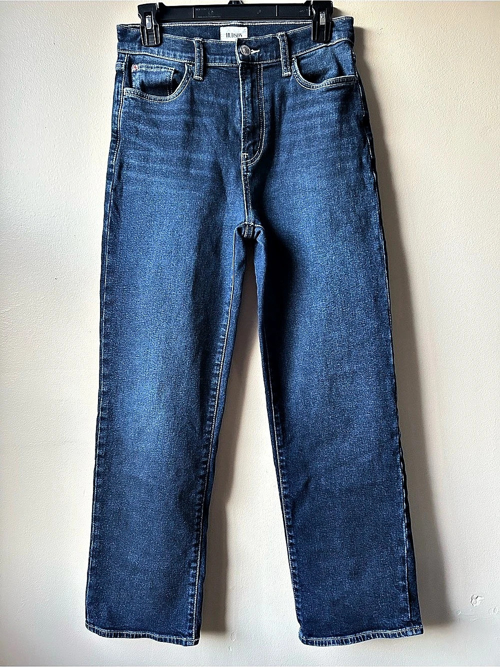 Hudson Noa High Rise Straight Leg Ankle Jeans Dark Wash Stretch Size 28 Like New